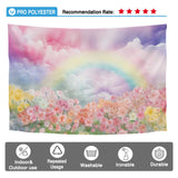 Allenjoy Watercolor Rainbow Flowers Photography Backdrop Clouds Sky Floral Fairy Art Photoshoot Background