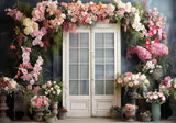 Spring Flowers Door Photography Backdrop