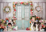 Spring Easter Door Photography Backdrop