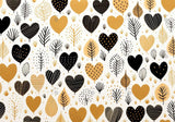 Valentine'S Day Black And Gold Hearts Patterns Backdrop