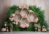 Spring Honeycomb Panel Floral Photography Backdrop