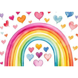 Allenjoy Watercolor Rainbow Photography Backdrop Colorful Heart Kindergarten Decoration Kids Photo Booth Background