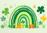 St. Patrick'S Day Green Rainbow Lucky Clover Backdrop