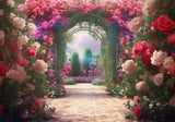 Spring Rose Garden Archway Backdrop