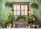 Rustic Plant Shed View Backdrop