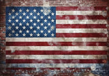 Us American Flag Brick Wall Backdrop