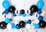 Black And Blue Balloons Tie Backdrop