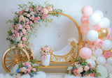 Floral Carriage Balloons Backdrop