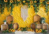 Sunflowers Honeycomb Wall Backdrop