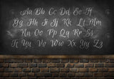 Alphabet Blackboard Brick Wall Backdrop