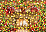 Christmas Red & Green Bokeh Halos Photography Backdrop