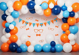 Orange And Blue Nerdy Balloon Backdrop