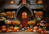 Autumn Pumpkin Cozy Cottage Backdrop