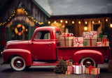 Red Christmas Truck Backdrop