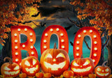 Halloween Boo Forest Pumpkin Backdrop