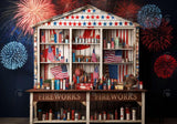 4Th Of July Fireworks Shelf Backdrop