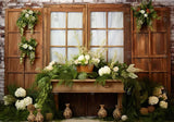 Spring Botanical Floral Window Photography Backdrop