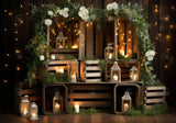 Spring Lighting Wooden Boxes Backdrop