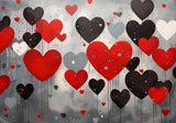 Valentine'S Day  Black And Red 90S Heart Painting Backdrop