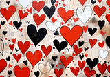 Valentine'S Day Black And Red Heart Painting Backdrop