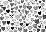 Valentine'S Day Love Black And White Heart Pattern Backdrop