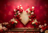 Valentine'S Day Red Roses Heart Backdrop