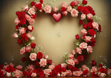 Valentine'S Day Heart-Shaped Roses Flowers Backdrop