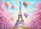 Paris Eiffel Tower Paintings Backdrop