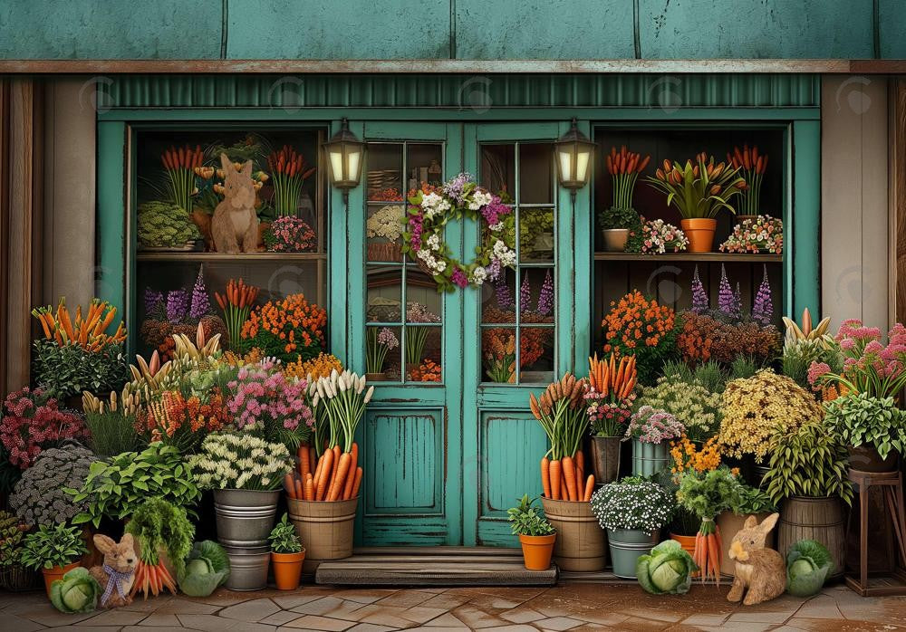 Easter Storefront Spring Easter Storefront Backdrop – Allenjoy Studio