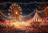 Carnival Circus Wheel Night View Backdrop