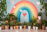 Boho Rainbow Plants Backdrop