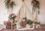 Boho Tent Tea Party Rose Backdrop