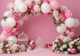 Pink Flowers Arch Backdrop