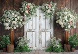 Wooden House Door Backdrop