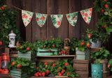 Strawberry Fruit Store Backdrop