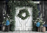 Plants White Wood Door Backdrop