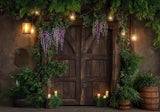 Wisteria Brown Wooden Door Backdrop