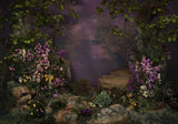 Purple Floral Jungle Backdrop