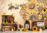 Sunflower Bee Painting Backdrop