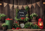 Strawberry Wooden Wall Backdrop