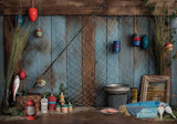 Fishing Net Wood Planks Backdrop