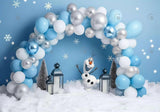 Blue Winter Cake Smash Backdrop