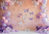 Purple Butterfly Bloom Backdrop