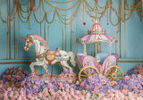 Fancy Fairy Tale Horse Carriage Backdrop