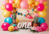 Flamingo 1St Birthday Pineapple Backdrop