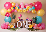 Flamingo Summer 1St Girl Birthday Backdrop