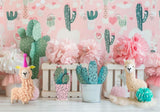 Cactus Llama Flower Backdrop