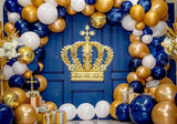 Gold Prince Crown Blue Backdrop