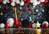 Rockstar Music Band Stars Birthday Backdrop