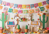 Papercut Llama Mexican Banners Backdrop